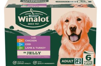 WINALOT Classics Mixed in Jelly with Cod Wet Dog Food 6x400g (Pack of 4)