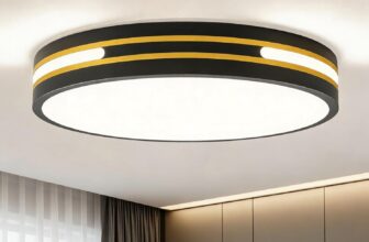 WOKNOS LED Modern Flush Mount Ceiling Lights,11.81 in Black and Gold Rund Ceiling Lamp Fixture,4000K Linghting for Kitchen Bedroom Living Room Hallway Porch Entryway Dining Room Landing Study Closet
