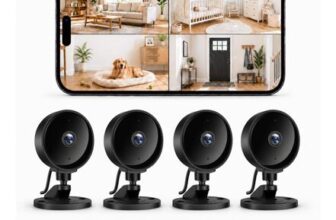 WOLFANG 1080P Indoor WiFi Security Camera with Night Vision, 4-Pack