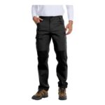 WORK IDEA Mens Hiking Trousers: Slim-Fit, Water-Resistant, Black