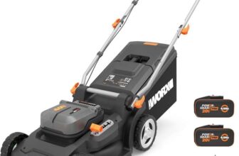 WORX WG745E 40V Brushless Cordless Lawnmower, 41cm, 600m², Battery & Charger, 5-Year Warranty