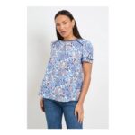 Wallis Floral Contrast Short Sleeve Top