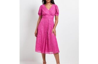 Wallis Petite Lace v Neck Tea Midi Dress