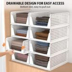 Wardrobe Storage Organiser, 4 Pack Stackable Storage Boxes Clothes Storage – Sold by Zhitaozhang Tool Store
