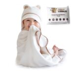 Warm Cuddles Premium Organic Bamboo Hooded Baby Towel, White