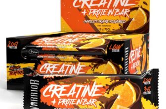 Warrior RAW Plus Creatine Protein Bars 12 x 75g High Protein Oat Flapjack 20g Protein, 3g Creatine Per Bar