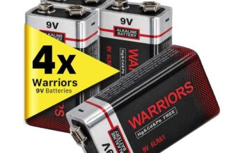 Warriors 4X 9V Alkaline Batteries, 6LR61, Long Lasting Power, S&S – £5.12
