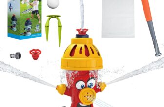 Wassersprinkle Toys for Kids, Cute Sprinkler, Outdoor Garden Lawn Watering Toys with Hose Clamps, Sprinkler Toys for Lawn, Garden, Pool party (Red)