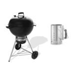 Weber Master-Touch E-5750 Charcoal BBQ with GBS – Black with FREE Rapidfire Chimney Starter