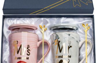 Wedding Gifts Mr and Mrs Mugs, Couple Gifts Engagement Gif-ts for Couples, Novelty Cups Set for Engagement Wedding Bridal Shower Bride and Groom to Be Newlyweds Anniversary, Marble Ceramic Mugs 14Oz