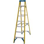 Werner Fibreglass Swingback Step Ladder 8 Tread SWH 3.15m (2.23m Height) – Free C&C
