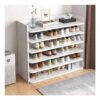 White 6-Tier Shoe Rack Cabinet for Entryway, 82cm