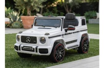 White Alivio 12V Electric G-Wagon Ride-on Car for Kids