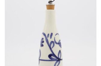 White & Blue Abstract Patterned Ceramic Pourer 20x7cm