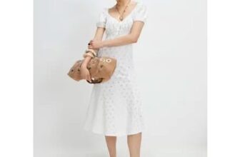 White Broderie Midi Dress