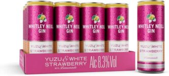 Whitley Neill Gin Yuzu & White Strawberry with Lemonade 8.3% 12x250ml Ready to Drink Cans