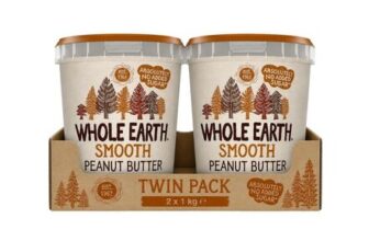 Whole Earth Smooth Peanut Butter Twin Pack 2 X 1kg Tubs