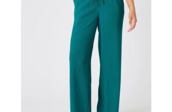 Wide-Leg Crinkle Trousers