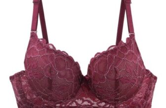 Wine Underwired Lace Balconette Bra 75C plus Size
