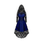 Womens Gothic Halloween Dress, plus Size, Off-Shoulder Hooded, Long Sleeve