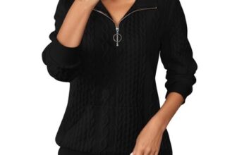 Womens Half-Zip Cable Knit Thermal Sweatshirt, Long Sleeve