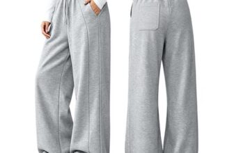 Womens Joggers Sweatpants, Straight-Leg Tracksuit Bottoms with Pockets