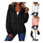 Womens Lightweight Waterproof Windbreaker Jacket