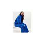 Womens New Look Bright Blue Side Piping Wide Leg Joggers