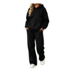 Womens Oversized 2-Piece Tracksuit Set with Hoodie and Sweatpants