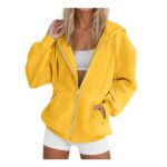 Womens Oversized Zip Hoodie Longline Sweatshirt Autumn/Winter