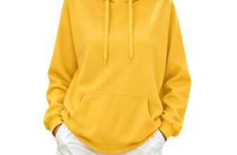Womens Plus-Size Oversized Hoodie with Pockets, Drawstring Hood