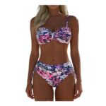 Womens Purple High-Waisted Bikini Set, Size S