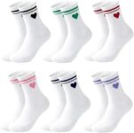 Womens Tennis Crew Sports Socks Cotton Cushioned 6 Pack
