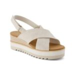 Womens Toms Diana Crossover Low Heel Open Toe Sandals in Natural
