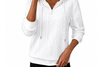 Womens UK Hoodies with Drawstring Hood, Half-Zip, Long Sleeve