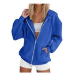 Womens Zip-up Hoodie, Oversized Longline Sweatshirt