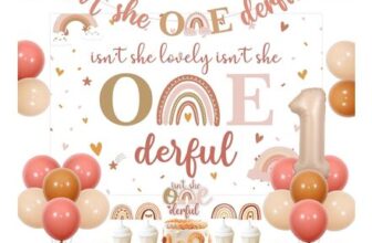 Wonmelody Boho Rainbow 1st Birthday Decorations Backdrop Banner