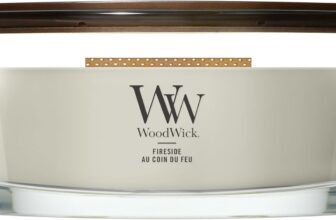 WoodWick Ellipse Scented Candle Fireside with Crackling Wick Burn Time: Up to 50 Hours