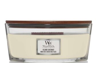 WoodWick Ellipse Scented Candle Island Coconut with Crackling Wick Burn Time: Up to 50 Hours