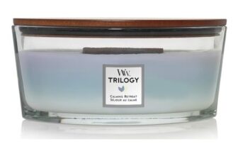 WoodWick Ellipse Trilogy Candle, Calming Retreat, Crackling Wick