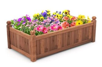 Wooden Garden Planter Flower Pot w/Drainage Holes Vegetables Container