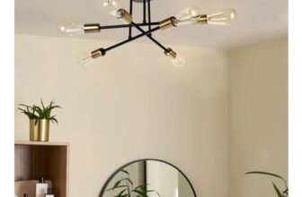 Worley 6-Light 48cm Industrial Sputnik Semi Flush Mount