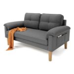 Xbro 2-Seater Sofa, Small Couch 2-Seater with Armrest and Side Pocket