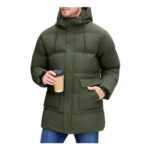 Xnova Quilted Padded Hooded Coat, Green