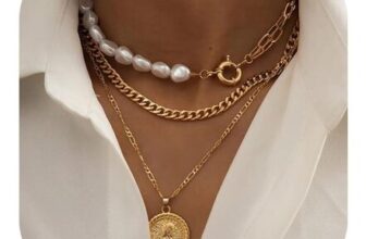 YANCHUN Layered Chunky Necklace, Heart Beaded, Gold and Silver