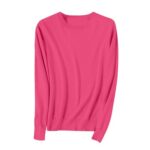 YGERGWE Womens Knit Sweater Crew Neck, Hot Pink