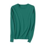 YGERGWE Womens Knitted Sweater Crew Neck Green