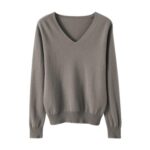 YGERGWE Womens Knitwear Soft Long Sleeve Casual Gray Sweater