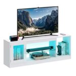 YITAHOME 65 Inch TV Stand Cabinet – Modern Furniture with Open Glass Shelves – Sold By Helios Store
