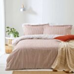 Yard Hebden 100% Cotton Stripe Duvet Cover Set (Pecan, Double)